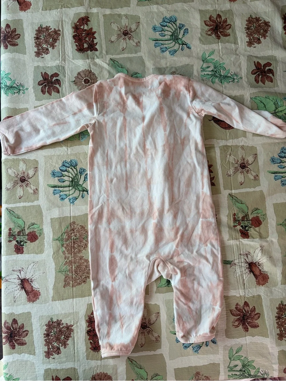 Light Pink Tie-Dye Long Sleeve Baby One-Piece Romper